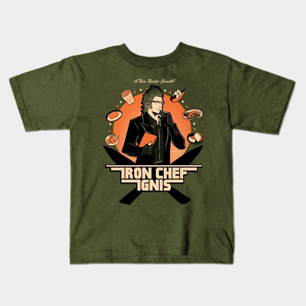 Iron Chef Ignis! Kids T-Shirt by savagesparrow